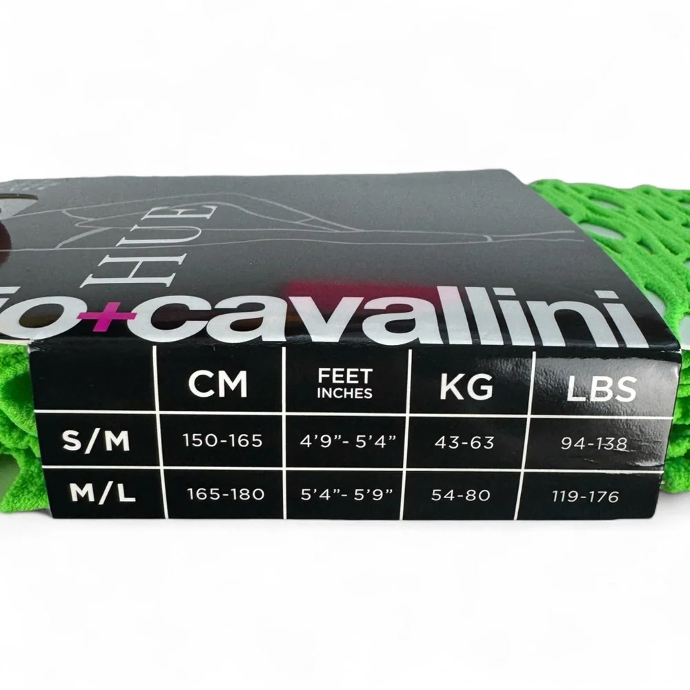 Hue Emilio Cavallini Geo‎ Net Footless Tights Womens Size S/M Bright Green